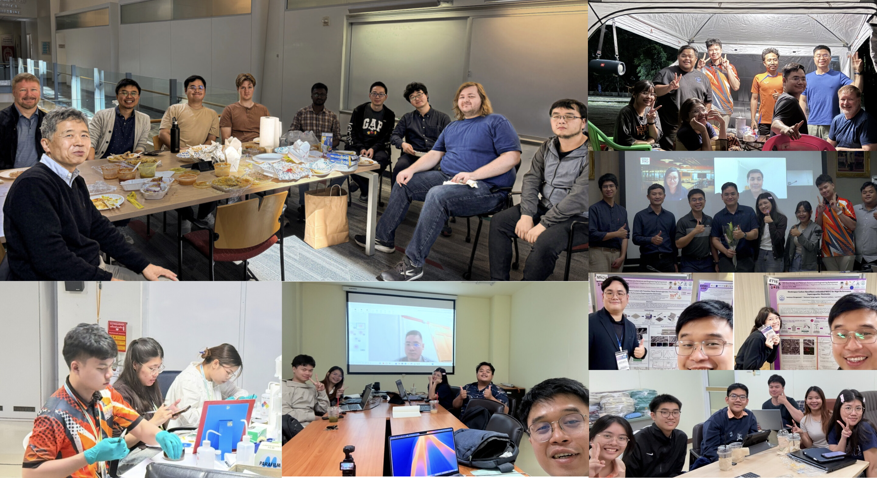 Collage of WSRG research, laboratory, conference, collaboration, and group activities