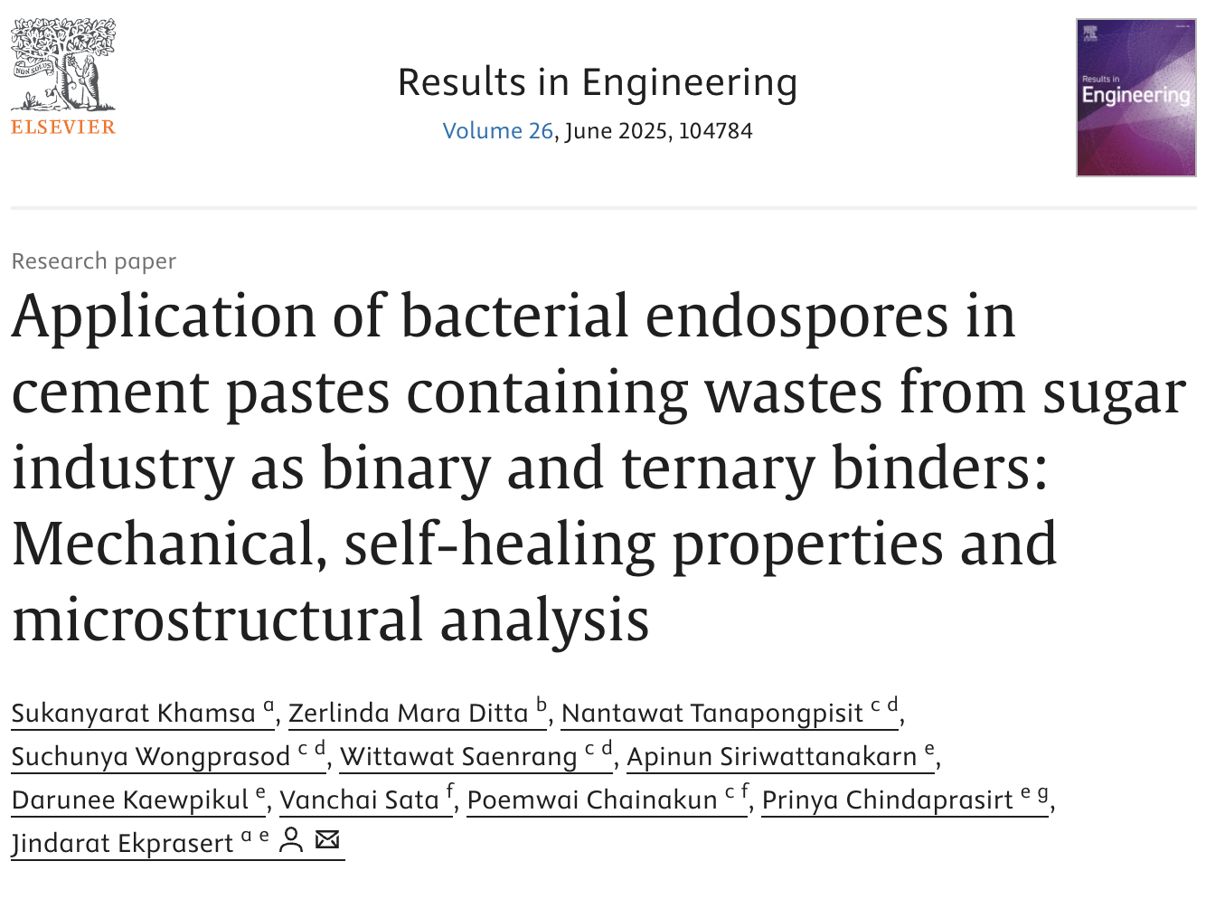 Application of bacterial endospores in cement pastes containing wastes from sugar industry as binary and ternary binders: mechanical, self-healing properties and microstructural analysis