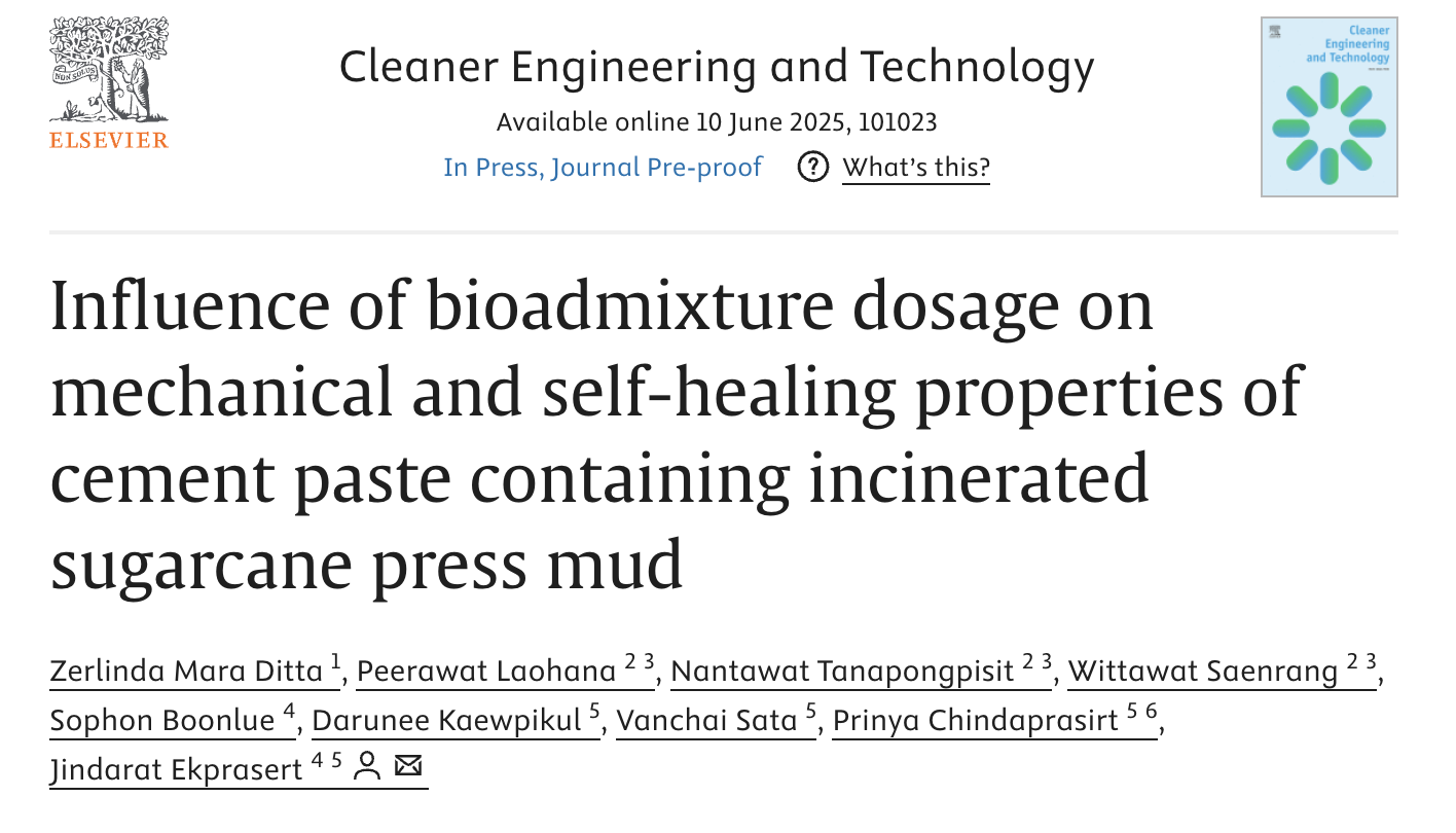 Influence of bioadmixture dosage on mechanical and self-healing properties of cement paste containing incinerated sugarcane press mud